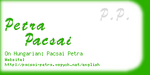 petra pacsai business card